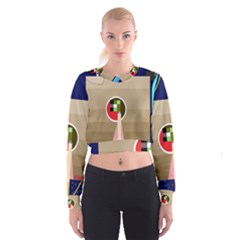 Decorative Abstraction Women s Cropped Sweatshirt by Valentinaart