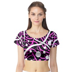 Purple Harmony Short Sleeve Crop Top (tight Fit) by Valentinaart