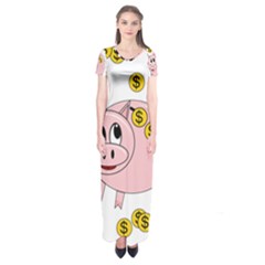 Piggy Bank  Short Sleeve Maxi Dress by Valentinaart