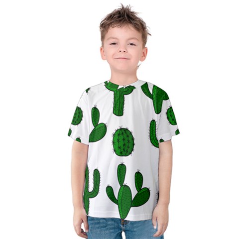 Cactuses Pattern Kid s Cotton Tee by Valentinaart