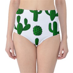 Cactuses Pattern High-waist Bikini Bottoms by Valentinaart