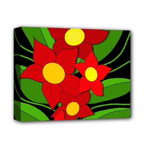 Red Flowers Deluxe Canvas 14  X 11  by Valentinaart