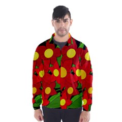 Red Flowers Wind Breaker (men)