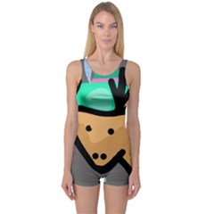 Deer One Piece Boyleg Swimsuit by Valentinaart