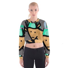 Deer Women s Cropped Sweatshirt