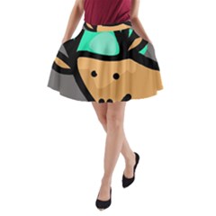 Deer A-line Pocket Skirt