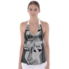 Lady - Gray Babydoll Tankini Top by Valentinaart