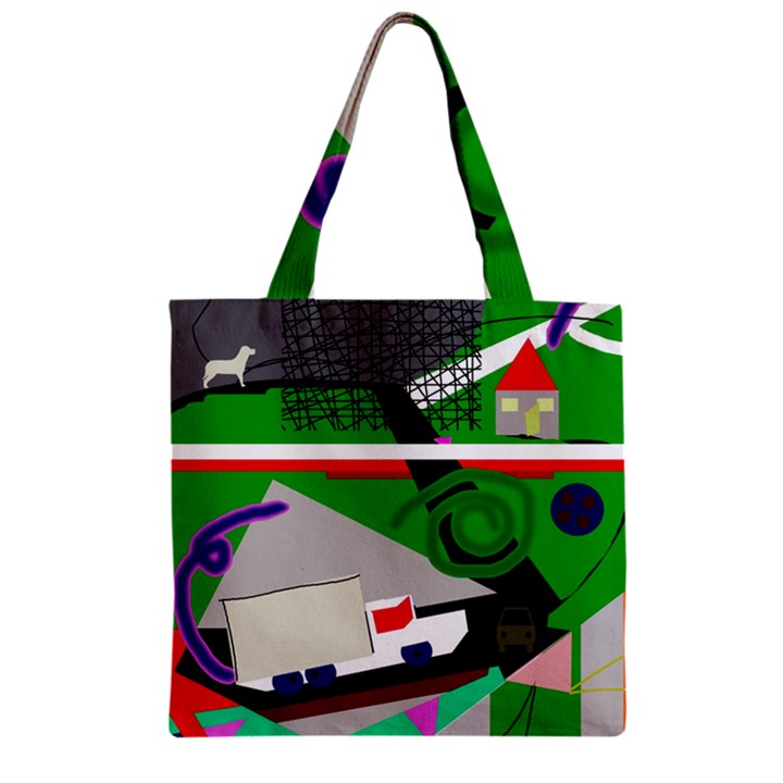 Trip Zipper Grocery Tote Bag