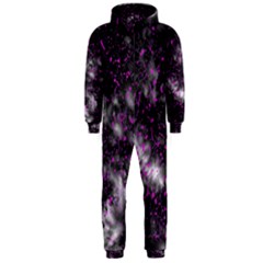 Black, Pink And Purple Splatter Pattern Hooded Jumpsuit (men) 