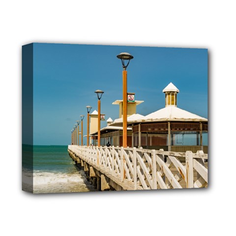 Breakwater Walkway At Fortaleza Beach Deluxe Canvas 14  X 11  by dflcprints