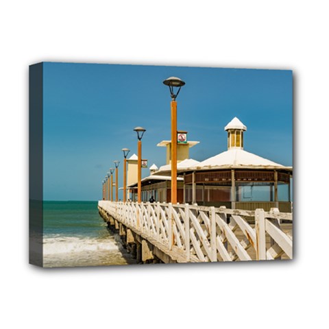 Breakwater Walkway At Fortaleza Beach Deluxe Canvas 16  X 12   by dflcprints