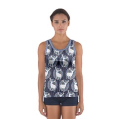 Geometric Deer Retro Pattern Women s Sport Tank Top  by DanaeStudio