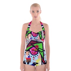 Quarreling Boyleg Halter Swimsuit 