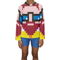 Cartoon Avatar People Kid s Long Sleeve Swimwear