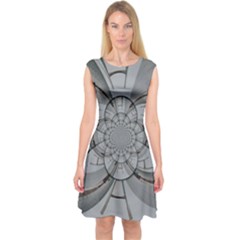 Severn Bridge Spiral Capsleeve Midi Dress