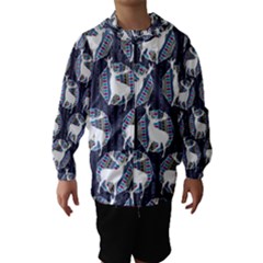 Geometric Deer Retro Pattern Hooded Wind Breaker (kids) by DanaeStudio