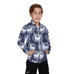 Geometric Deer Retro Pattern Wind Breaker (kids) by DanaeStudio