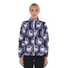 Geometric Deer Retro Pattern Winter Jacket by DanaeStudio