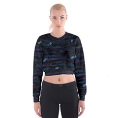 Blue Moonlight Women s Cropped Sweatshirt by Valentinaart