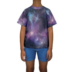 Blue Galaxy Kid s Short Sleeve Swimwear