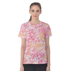 Pink And Yellow Floral Mum Women s Cotton Tee