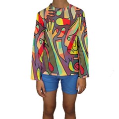 Colorful Dream Kid s Long Sleeve Swimwear