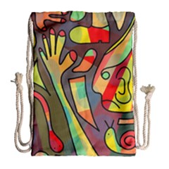 Colorful Dream Drawstring Bag (large) by Valentinaart