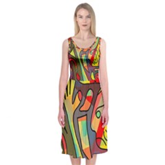 Colorful Dream Midi Sleeveless Dress