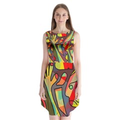 Colorful Dream Sleeveless Chiffon Dress  