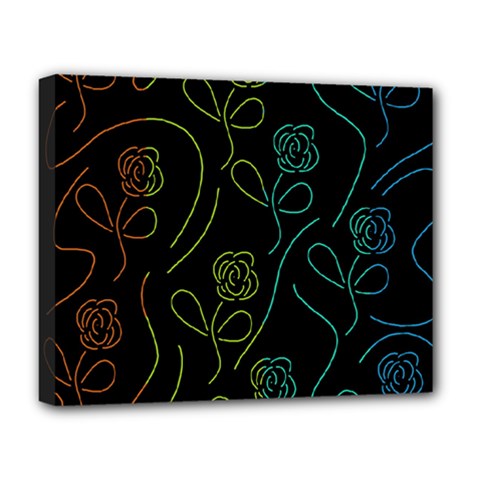 Floral Pattern Deluxe Canvas 20  X 16   by Valentinaart