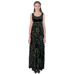 Floral Pattern Empire Waist Maxi Dress