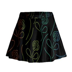 Floral Pattern Mini Flare Skirt