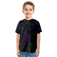 Flowers - Pattern Kid s Sport Mesh Tee