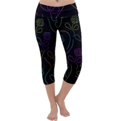 Flowers - Pattern Capri Yoga Leggings