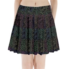 Colorful Pattern Pleated Mini Skirt