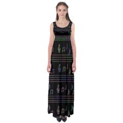 Music Pattern Empire Waist Maxi Dress