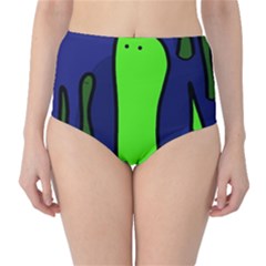 Green Snakes High-waist Bikini Bottoms by Valentinaart