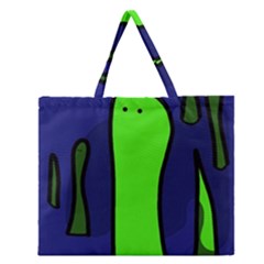 Green Snakes Zipper Large Tote Bag