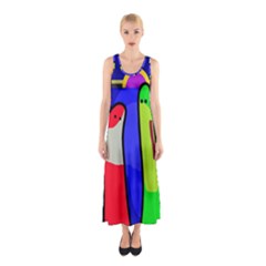 Colorful Snakes Sleeveless Maxi Dress