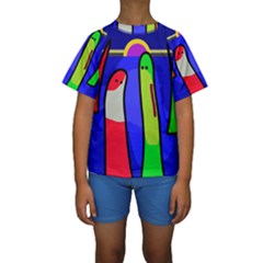 Colorful Snakes Kid s Short Sleeve Swimwear