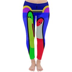 Colorful Snakes Winter Leggings  by Valentinaart