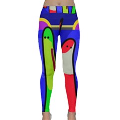 Colorful Snakes Yoga Leggings  by Valentinaart