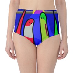 Colorful Snakes High-waist Bikini Bottoms by Valentinaart