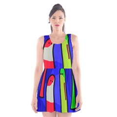 Colorful Snakes Scoop Neck Skater Dress