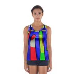 Colorful Snakes Women s Sport Tank Top  by Valentinaart