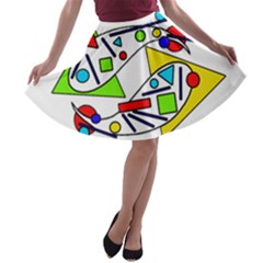 Catch Me A-line Skater Skirt by Valentinaart