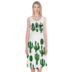 Cactuses Midi Sleeveless Dress by Contest2491068