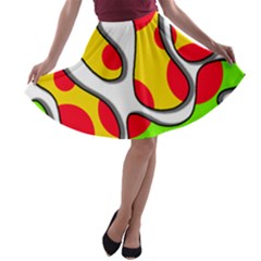 Colorful Graffiti A-line Skater Skirt by Valentinaart