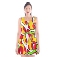 Colorful Graffiti Scoop Neck Skater Dress