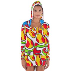 Colorful Graffiti Women s Long Sleeve Hooded T-shirt